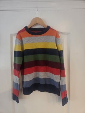 Gap Kids Crazy Stripe Rainbow Crewneck Sweater - Size:M